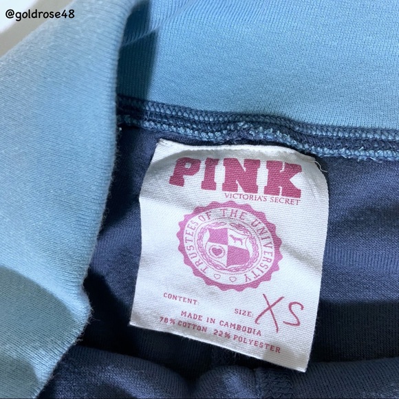 Pink by Victoria’s Secret blue terry lounge pants Y2K - Picture 6 of 7